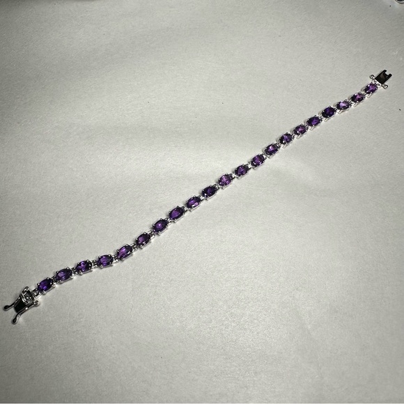 Amethyst Sterling Silver Bracelet - Picture 1 of 4